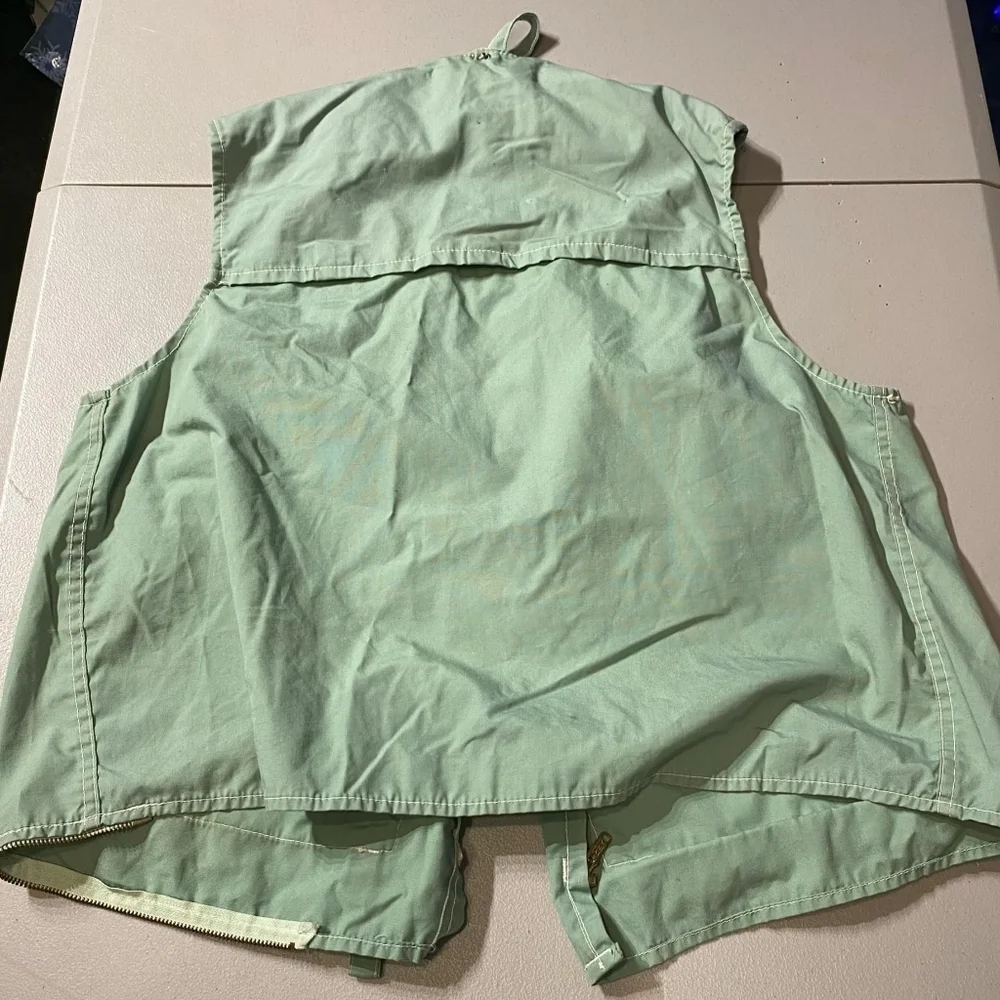 Vintage World Famous Fishing Vest Sanforized Deluxe Men's Large L Utility Pocket